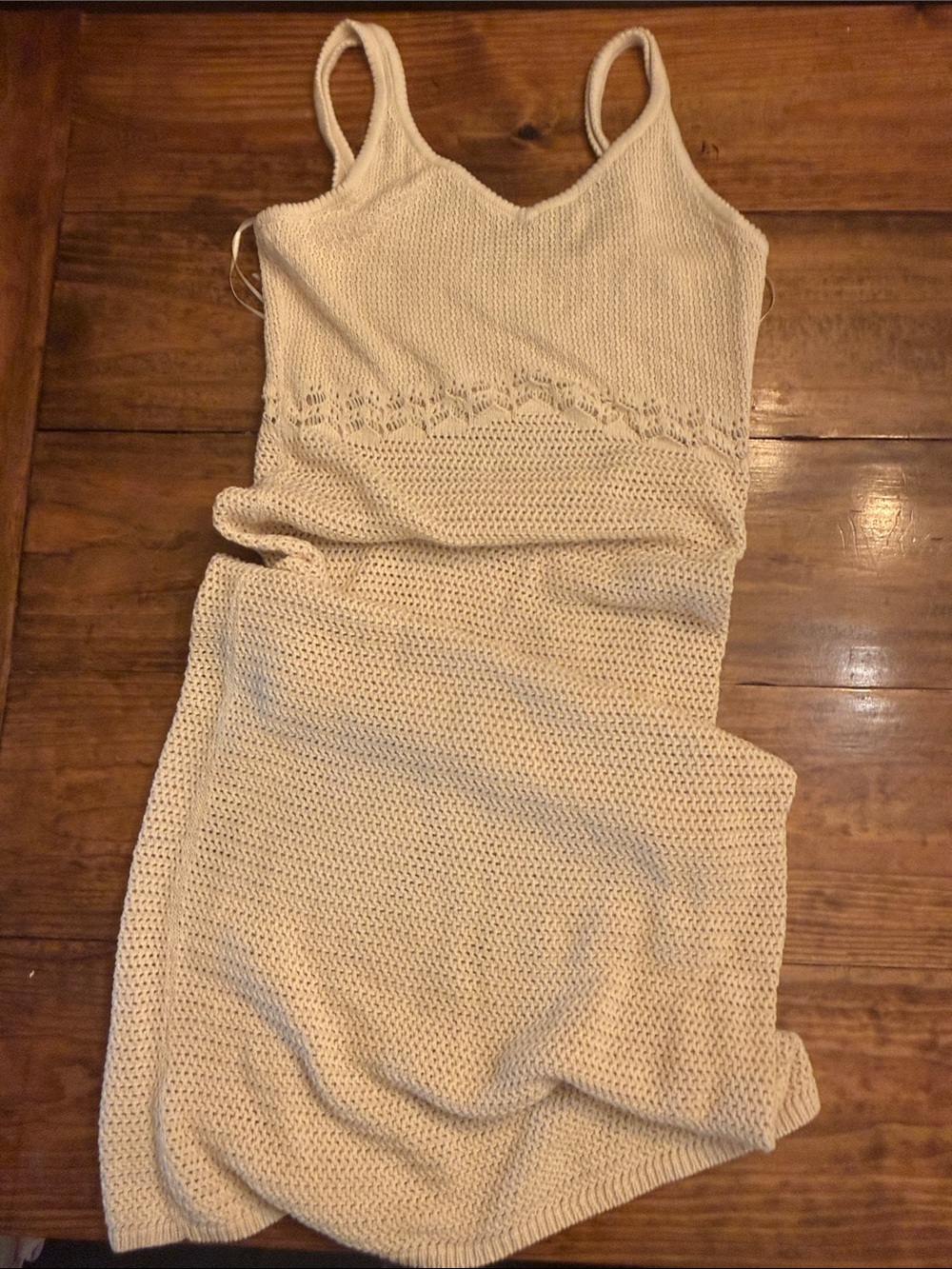 Old Navy Cream Crochet-Detail Maxi Dress
